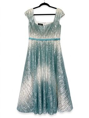 Inspirato Couture Mint Sequin Dress-Luxury Evening Gown(similar to Tadashi Shogi